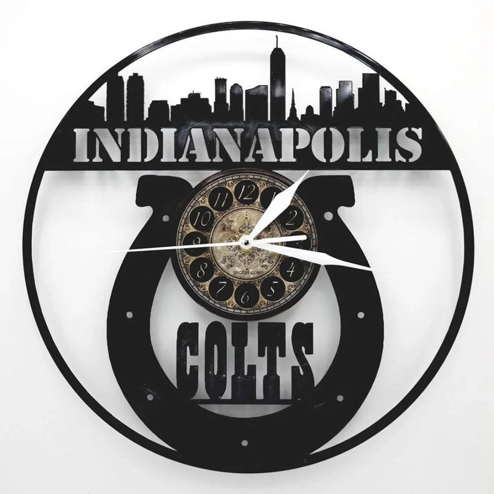 INDIANAPOLIS COLTS vinyl record clock - Picture 1 of 4